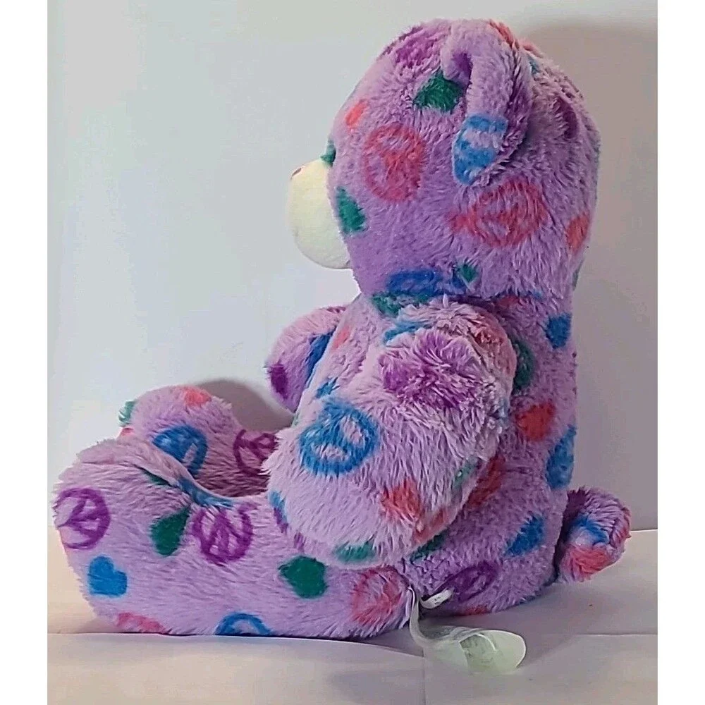 Build A Bear Purple Peace Bear Hippie Teddy Bear Plush Retired